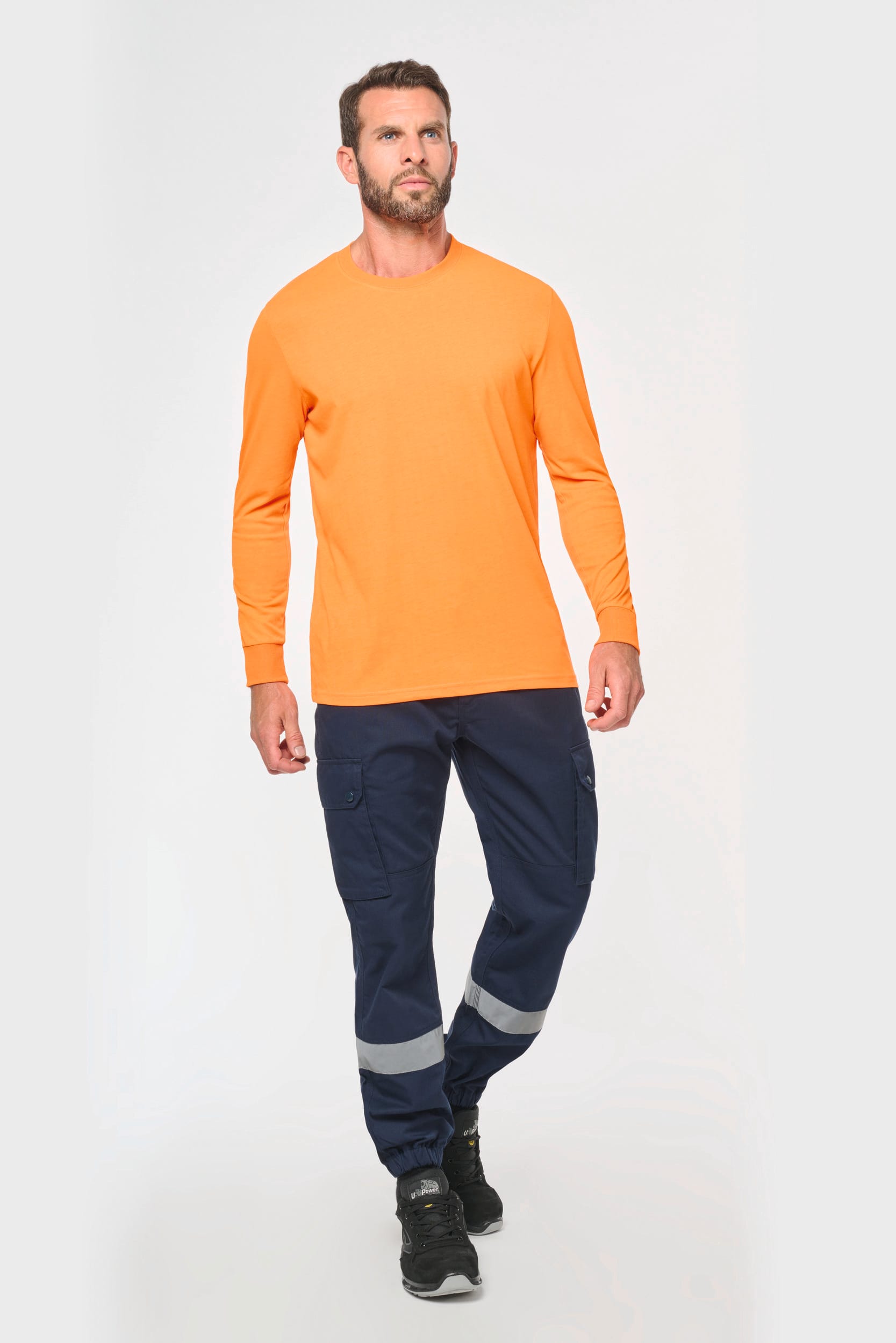 Pantalón cargo unisex con bajo elástico y tira reflectante